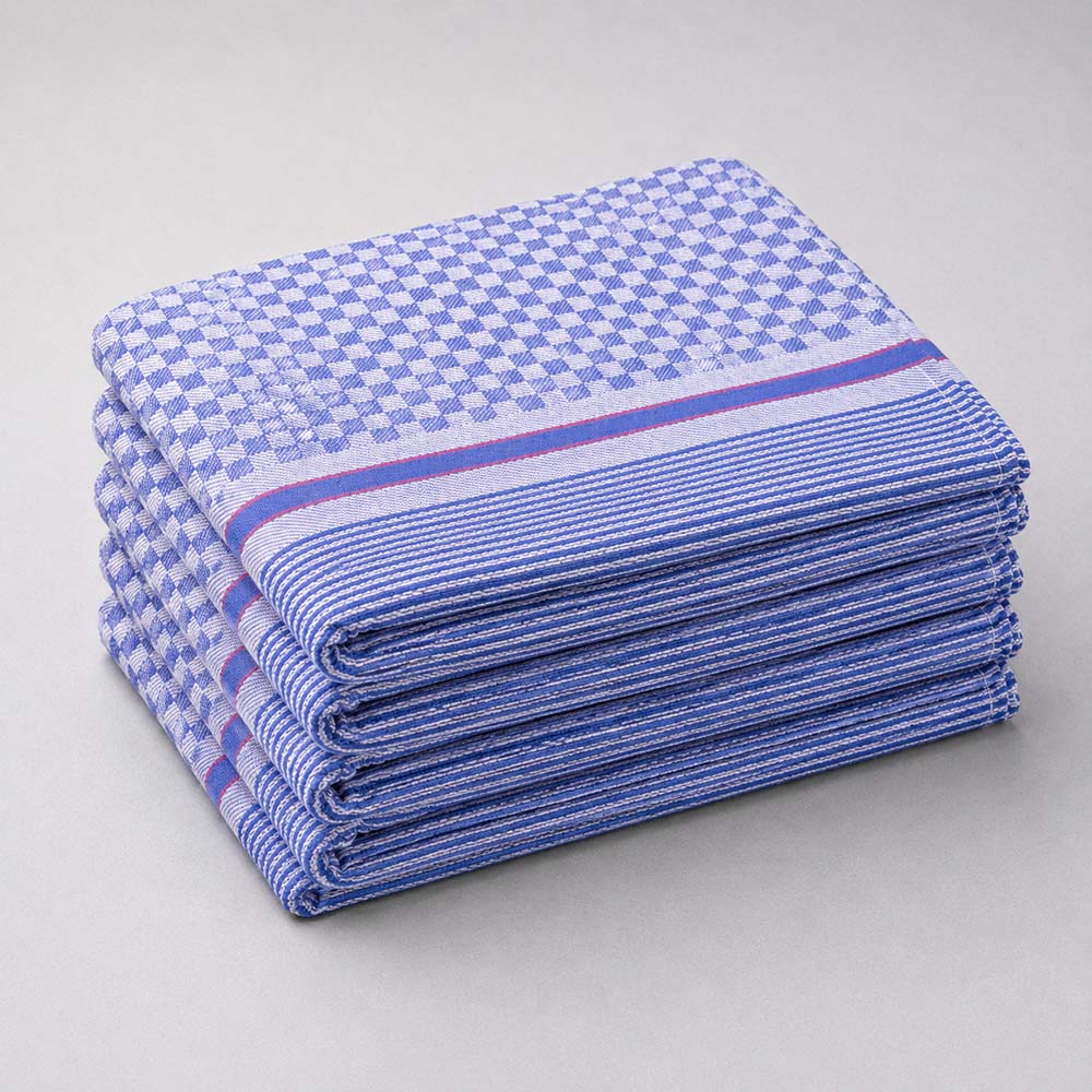 Grubentücher im 5er Pack, 50 x 100 cm in blau-rot