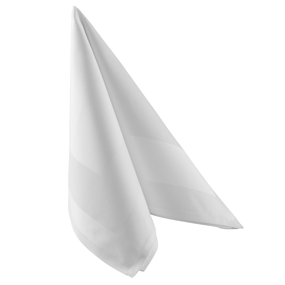 Stoff-Serviette, weiß, Atlaskante, 40x40 cm