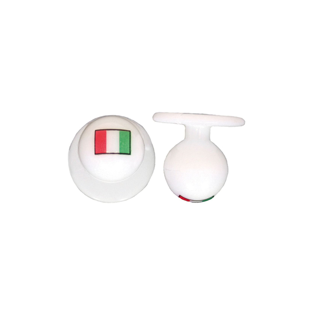 Kugelknöpfe-weiss mit Flagge -italien