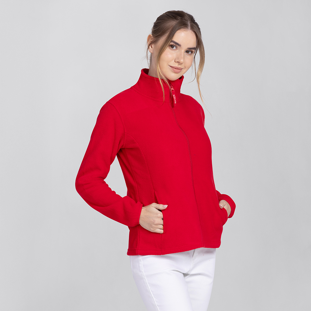 Damenfleecejacke-mit 2 Seitentaschen,und Reissverschluss ,taliert geschnitten.