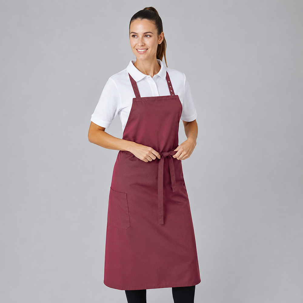 Latzschürze B 80 x L 100 cm bordeaux | bordeaux | 65% Polyester 35% Baumwolle 20