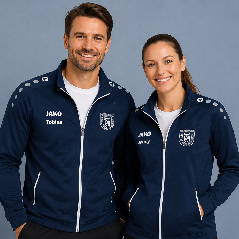 Jako One Trainingsjacke unisex in navy mit namen- und Logodruck