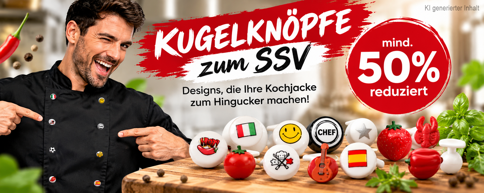 Kugelknöpfe im Preis reduziert