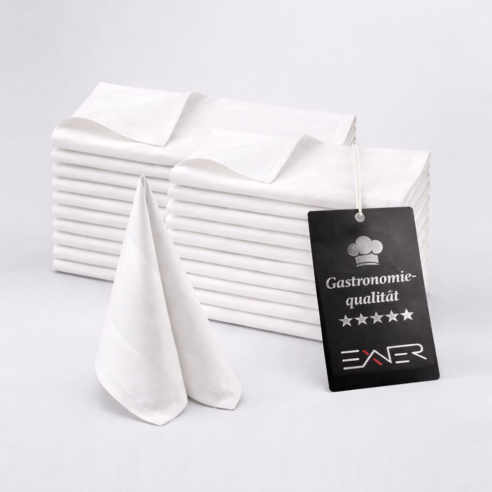 Stoff-Serviette 50 x 50 cm 50 Stück | weiß | 100% Baumwolle