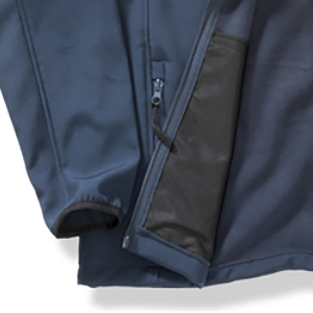 Damen Softshelljacke navy mit Namens- und Logodruck