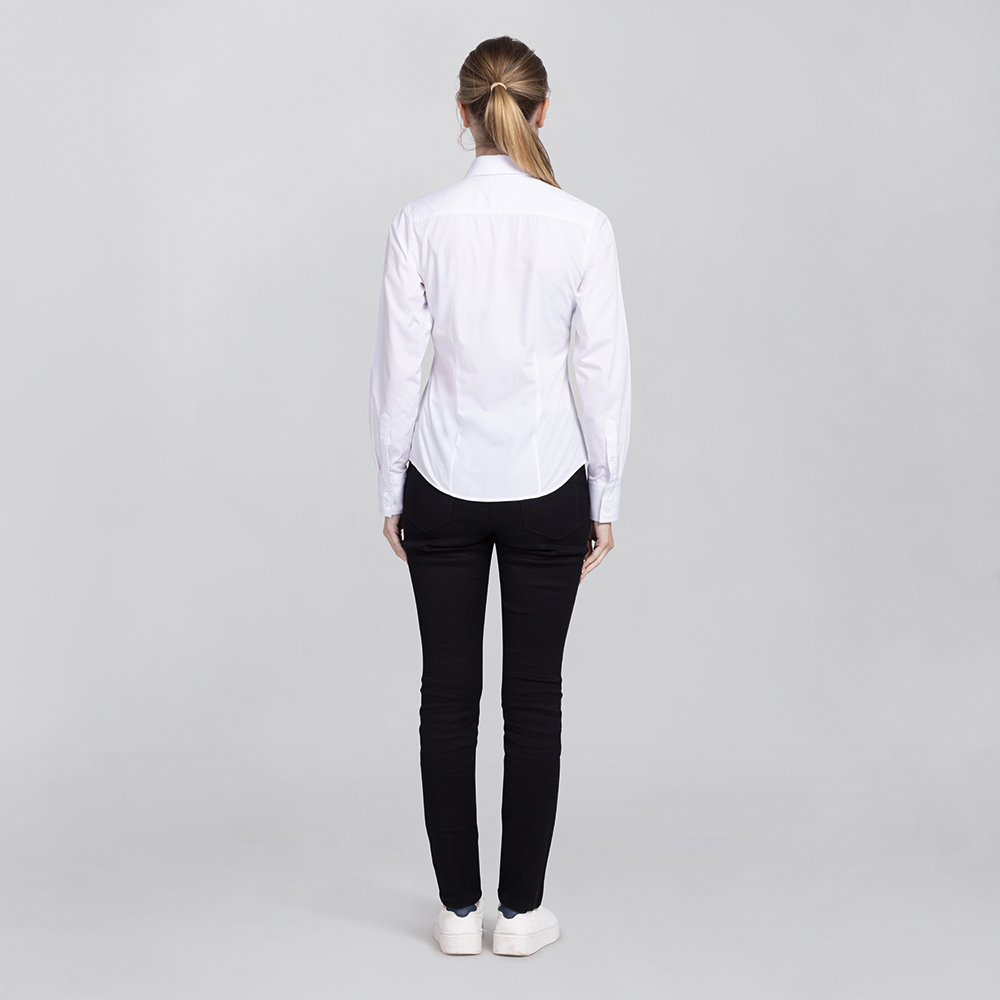 Damen Bluse langarm tailliert in 13 Farben