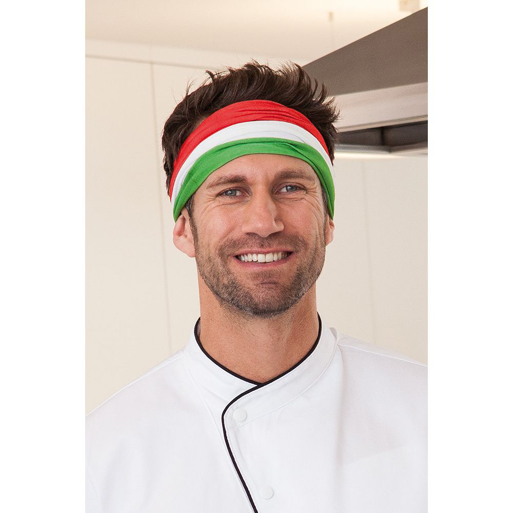 Der Bandana kann sowohl als Kopfbedeckung als auch Schal getragen werden.Hinten zum Binden.