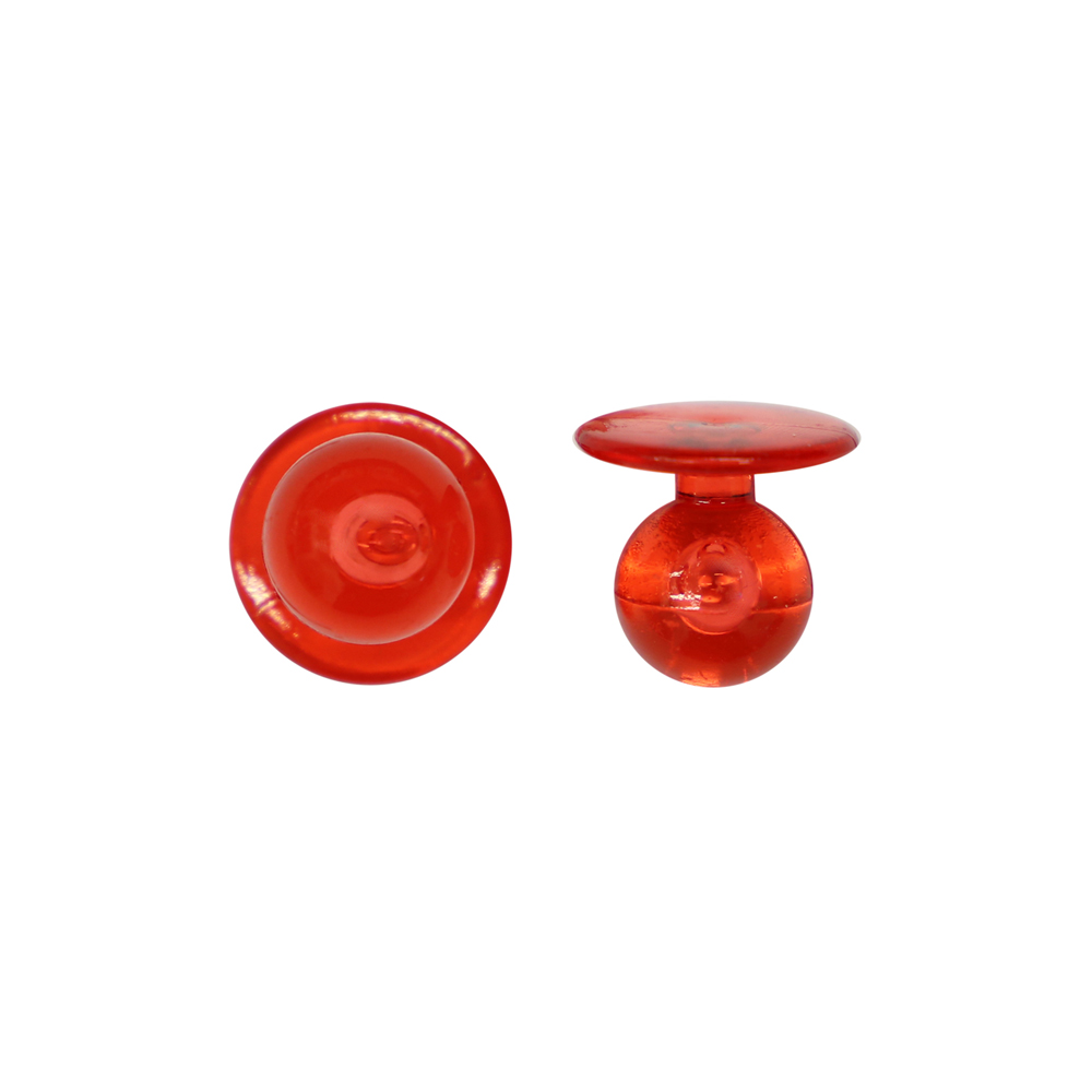 Kugelknöpfe transparent rot