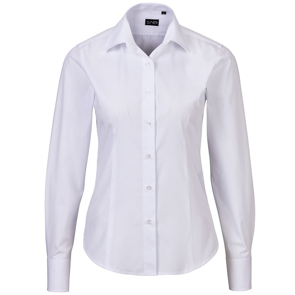 Damen Bluse langarm tailliert in weiß