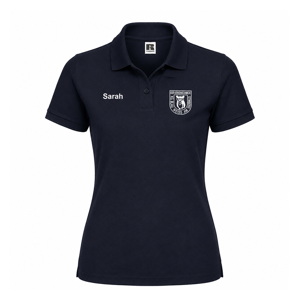 Damen Poloshirt mit Logo- und Namensstick