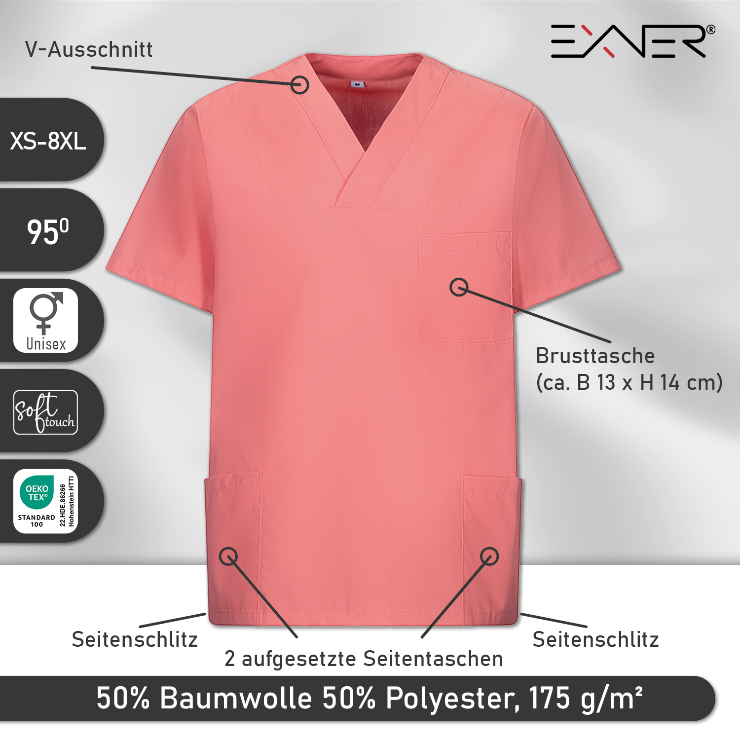 exner schlupfkasack für Sie und Ihn in 26 farben und bis Gr. 8 XL