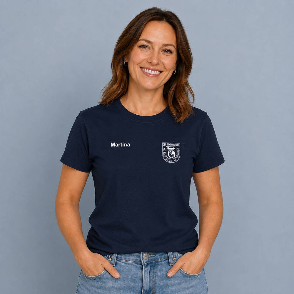 Unisex T-Shirt mit Vereinslogodruck auf der Brust