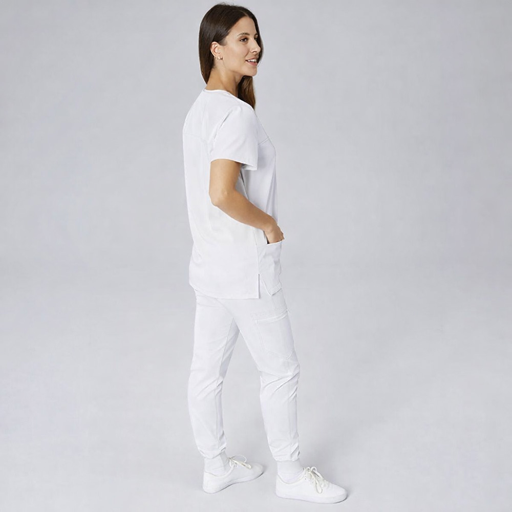 Damen Kasack,schmal geschnitten,v-Ausschnitt,talliert mit Seitenschlitz,2 eingrifftaschen