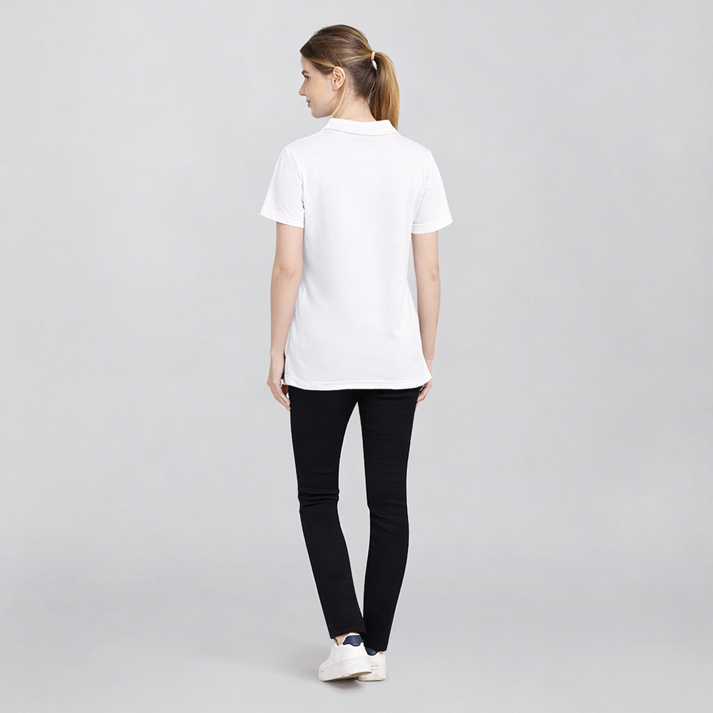 Damen-Poloshirt,Knopfleiste mit 5 gleichfarbigen KnöpfenKurze Ärmel