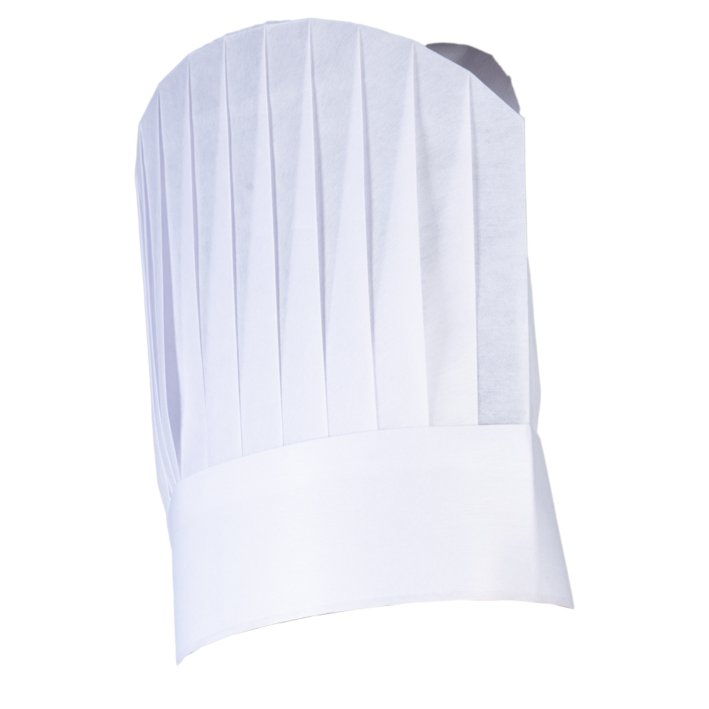 Element 2 von 4 (Bild) – Einweg Papier-Kochmütze H 30 cm, weiss, 10er Pack