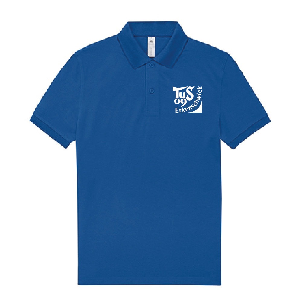 Exner Poloshirt in royal blau mit Vereinsdruck vom TUS09