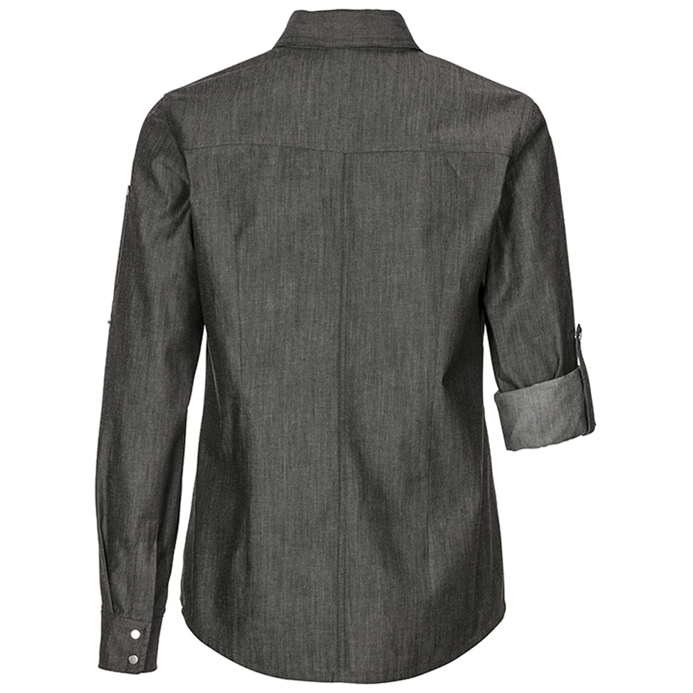 Damen Jeansbluse schwarz denim mit langem Arm