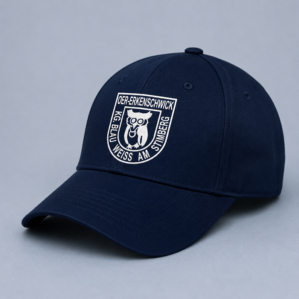 KG Blau-Weiß Cap in navy mit klettverschluss und Vereinslogo auf dem Frontpanel